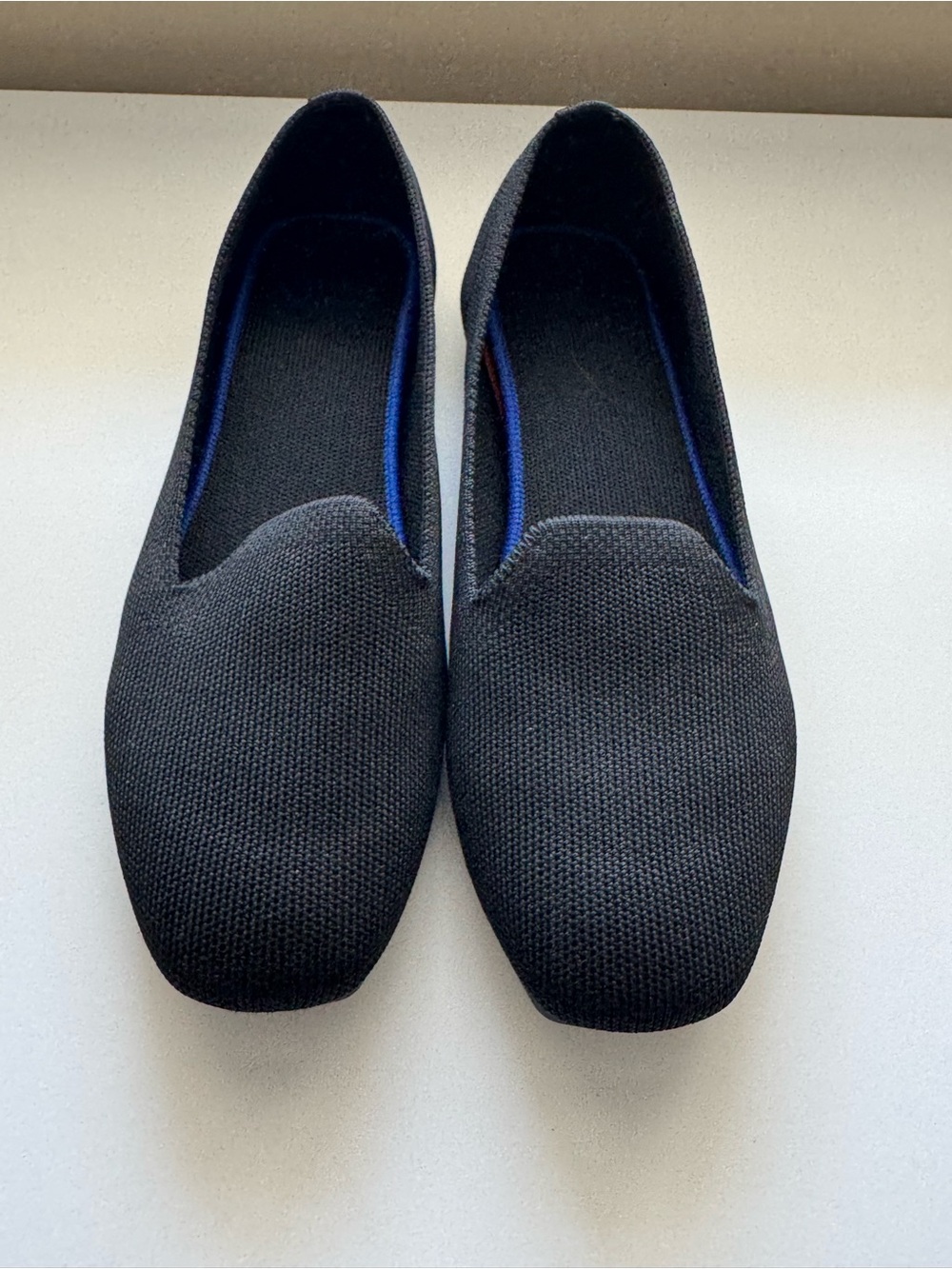 Black Knit Slip-On Flats with Cushioned Comfort